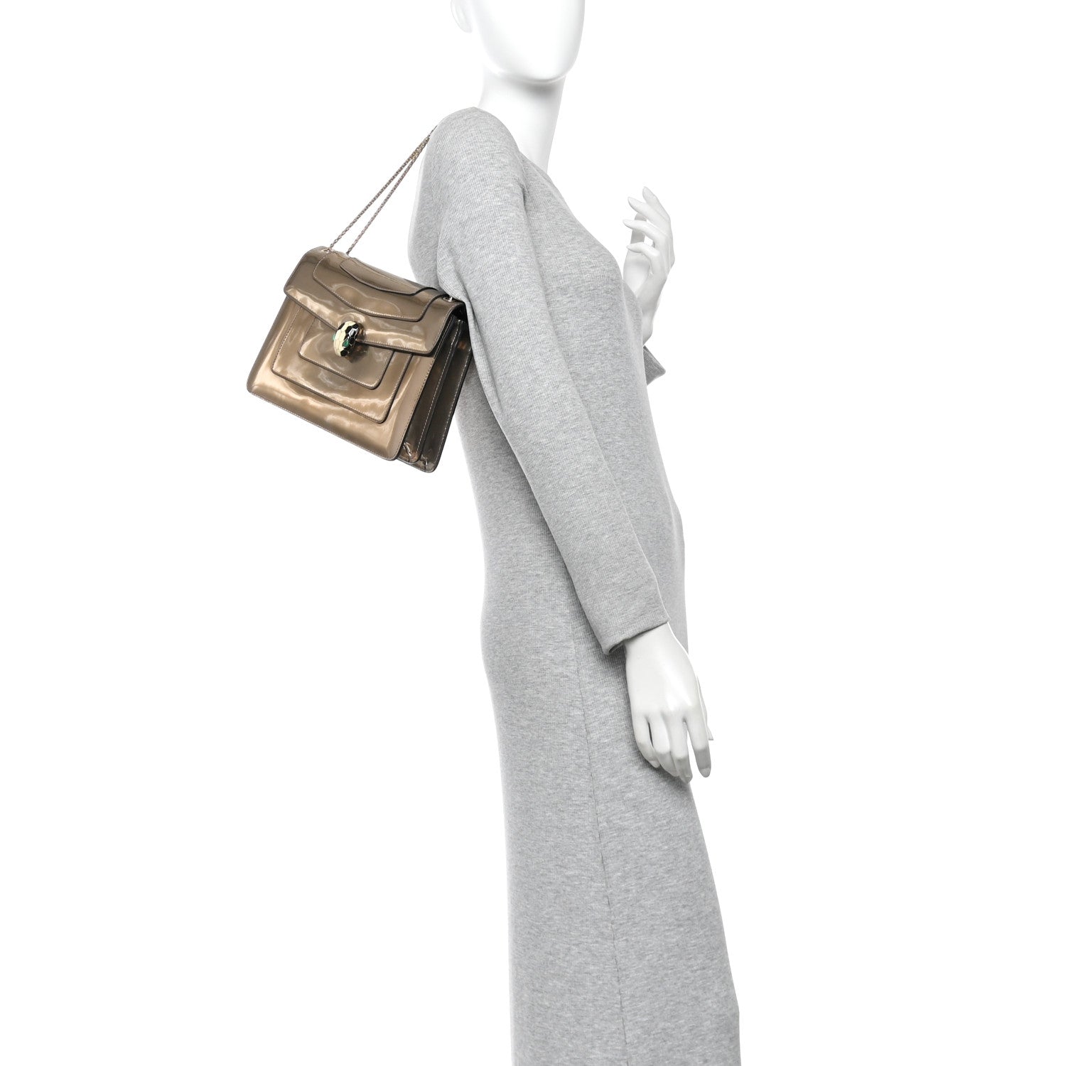 Metallic Calfskin Serpenti Forever Crossbody Bag Bronze - Image 2