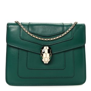 Calfskin Small Serpenti Forever Snake Strap Crossbody Bag Emerald Green