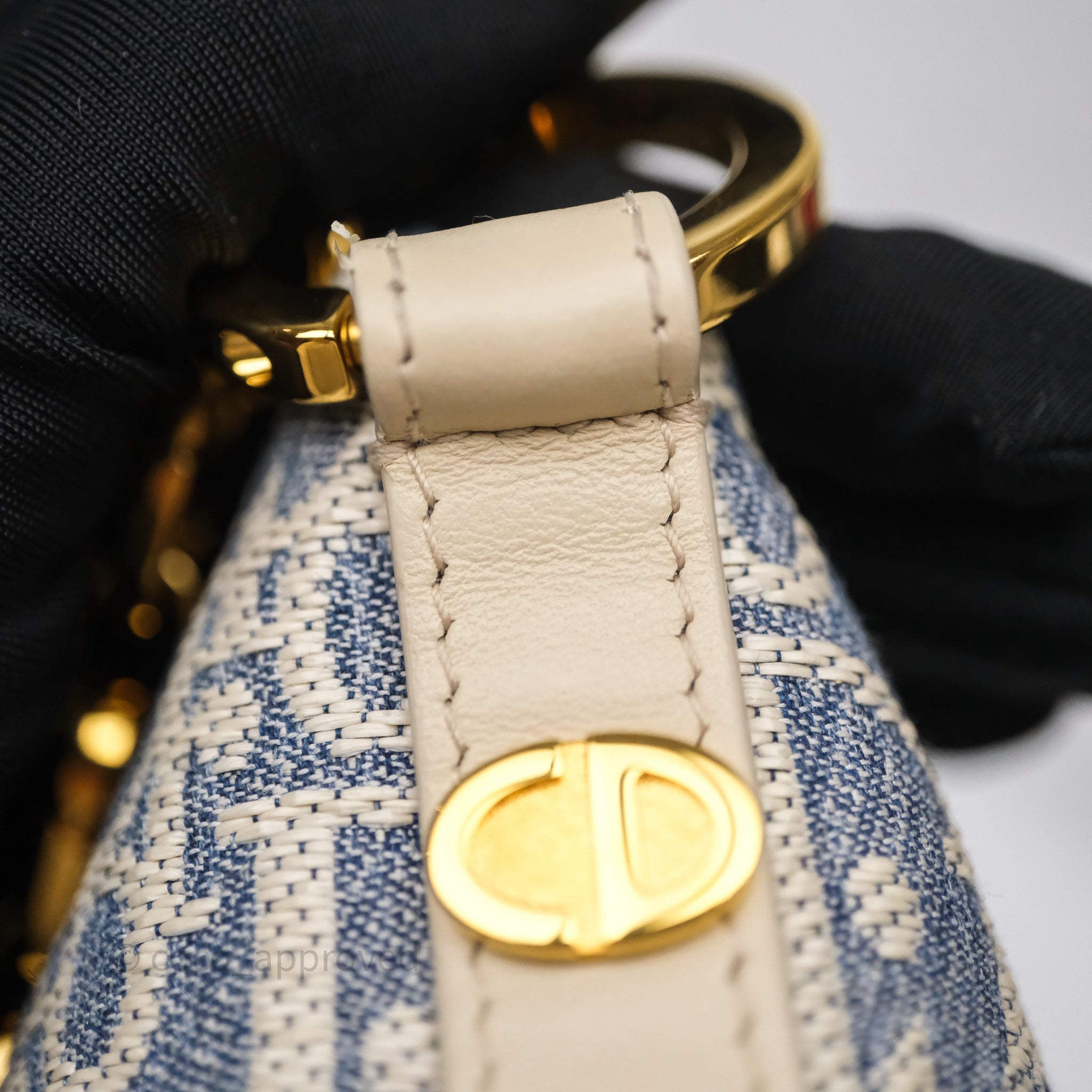 Christian Dior Diorstar Hobo Bag with Chain Blue Dior Oblique Chambray with Raffia Effect - 图片 20