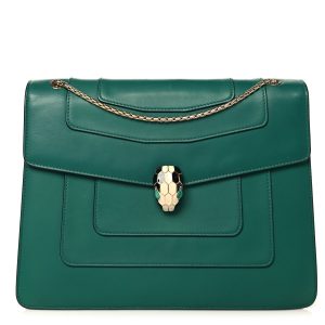 Calfskin Serpenti Forever Medium Shoulder Bag Emerald Green