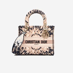 Dior Lady Medium Canvas Beige / Multicolour