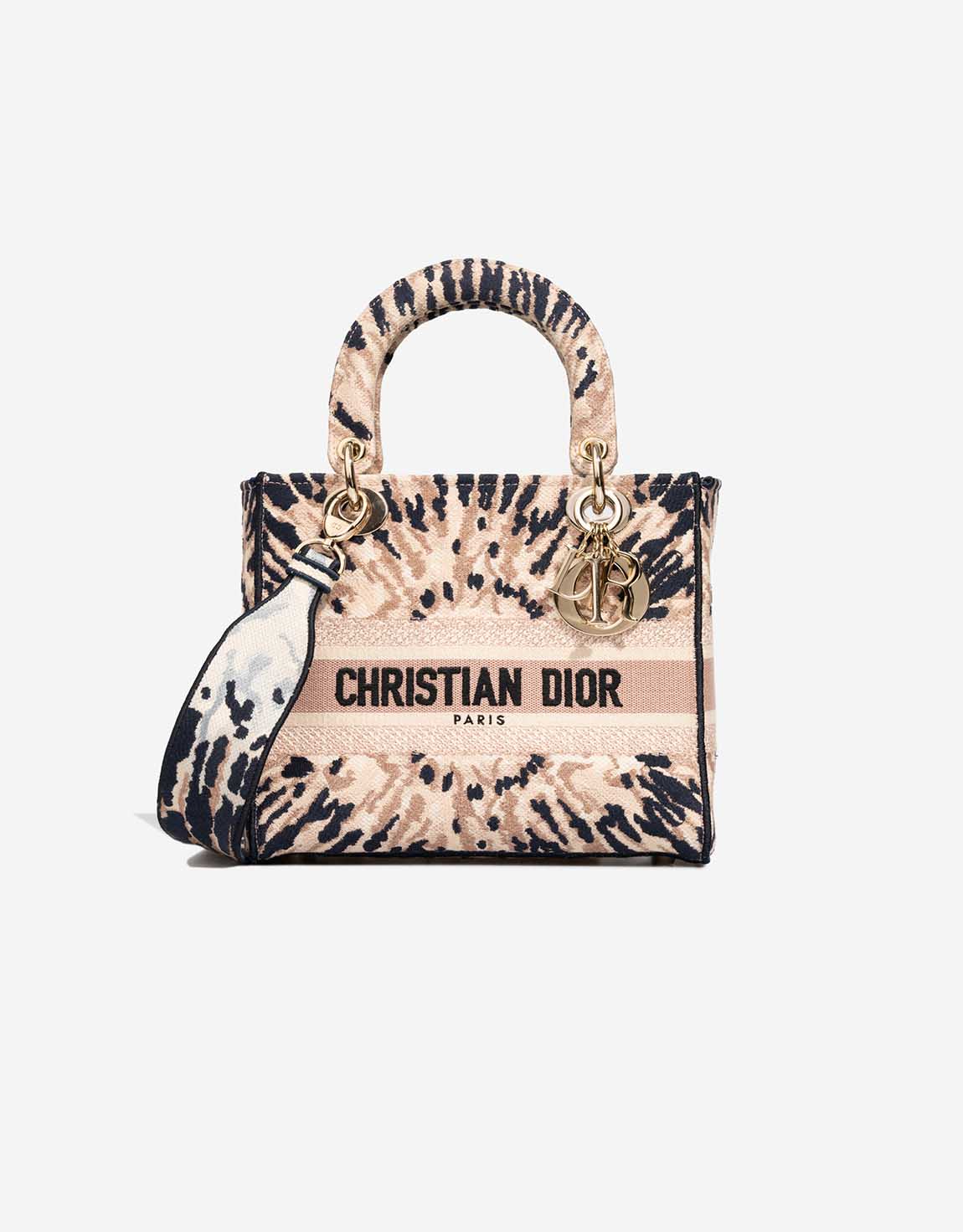 Dior Lady Medium Canvas Beige / Multicolour