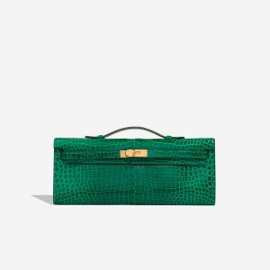 Hermès Kelly Cut Clutch Porosus Crocodile Vert Émeraude