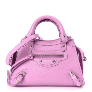 Grained Calfskin Neo Classic Silver Hardware Mini City Lilac