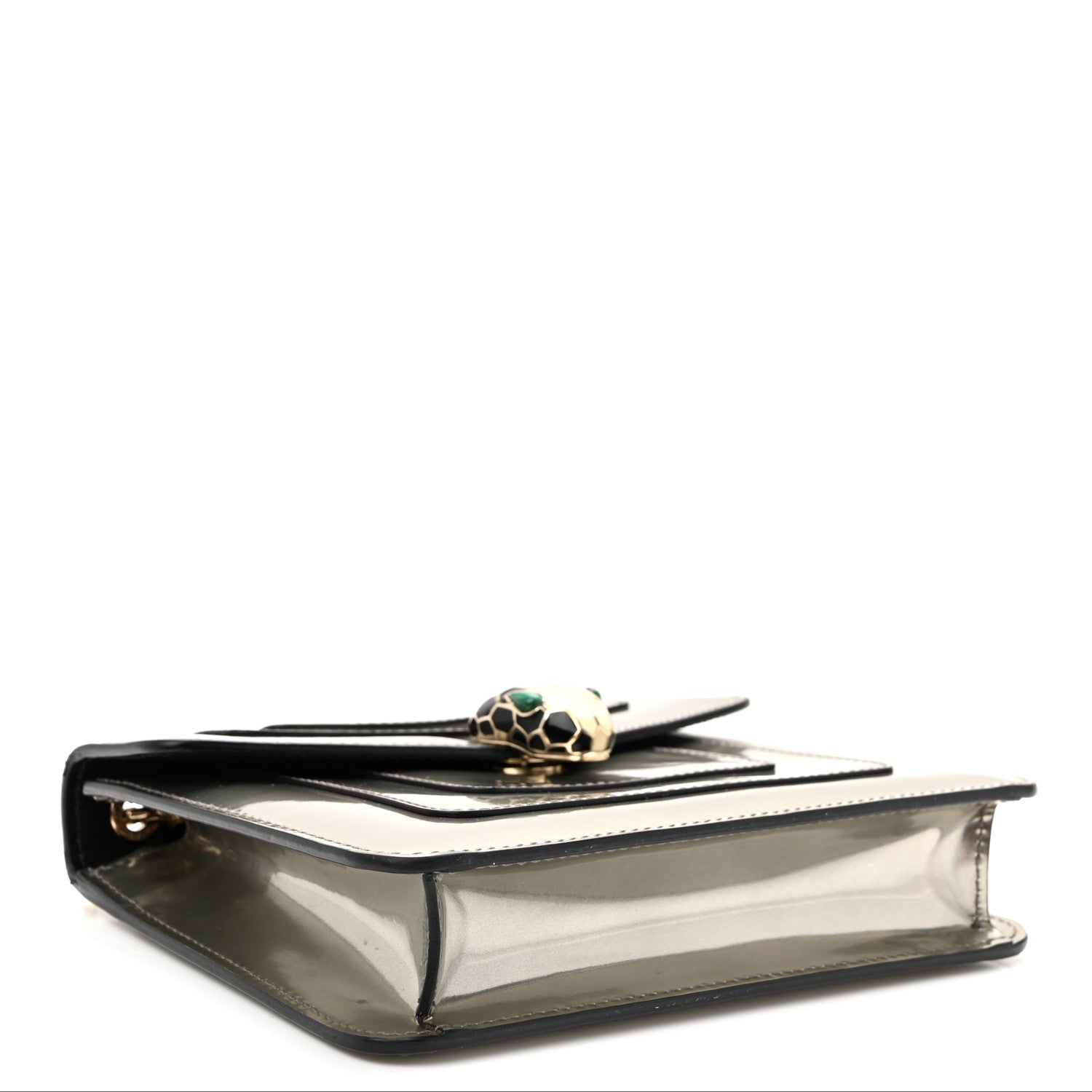 Metallic Calfskin Small Serpenti Forever Snake Strap Crossbody Bag Silver - Image 4