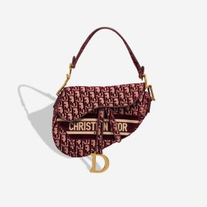 Dior Saddle Medium Velvet / Canvas Burgundy