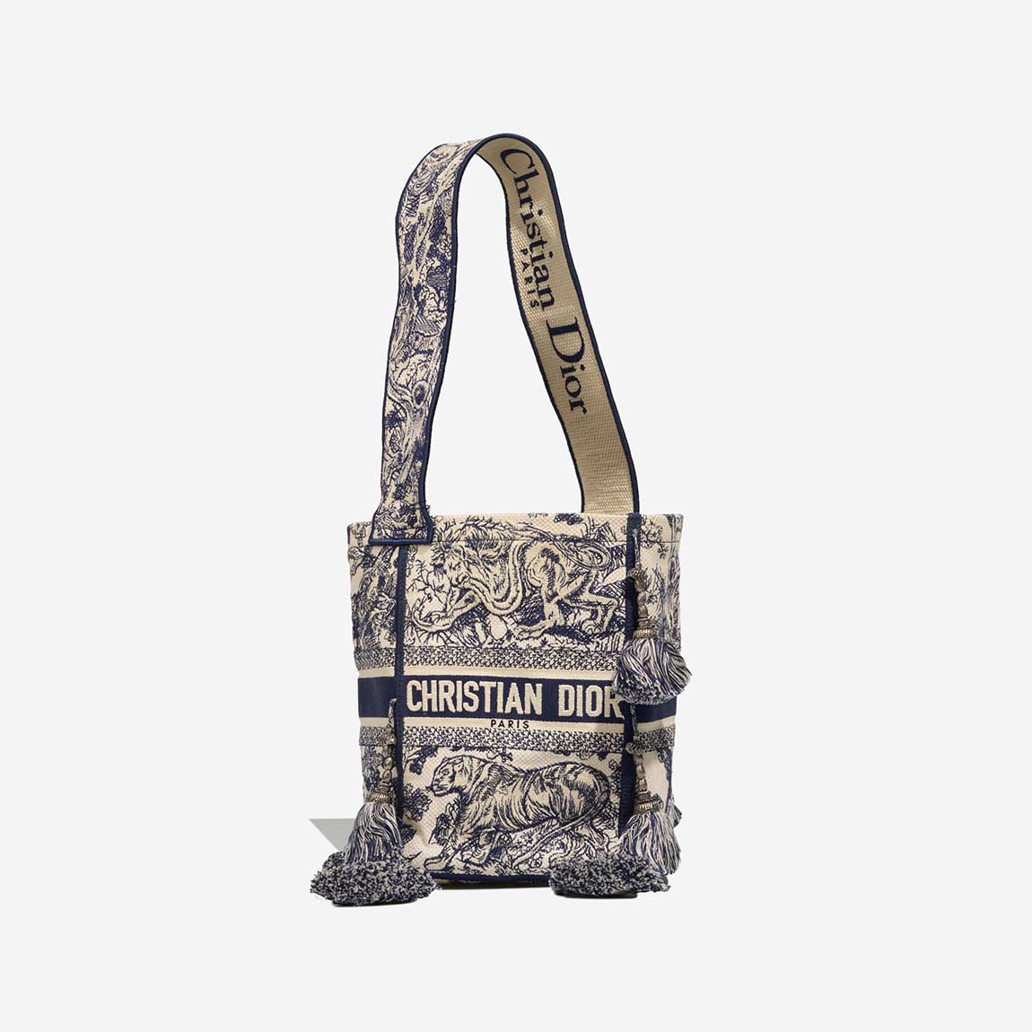 Dior D Bubble Bucket Medium Canvas Blue / White - 图片 3