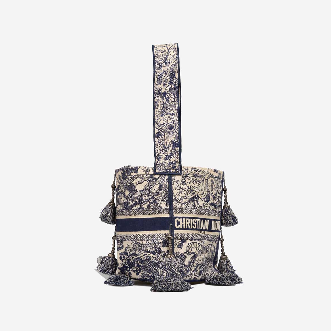 Dior D Bubble Bucket Medium Canvas Blue / White - 图片 5