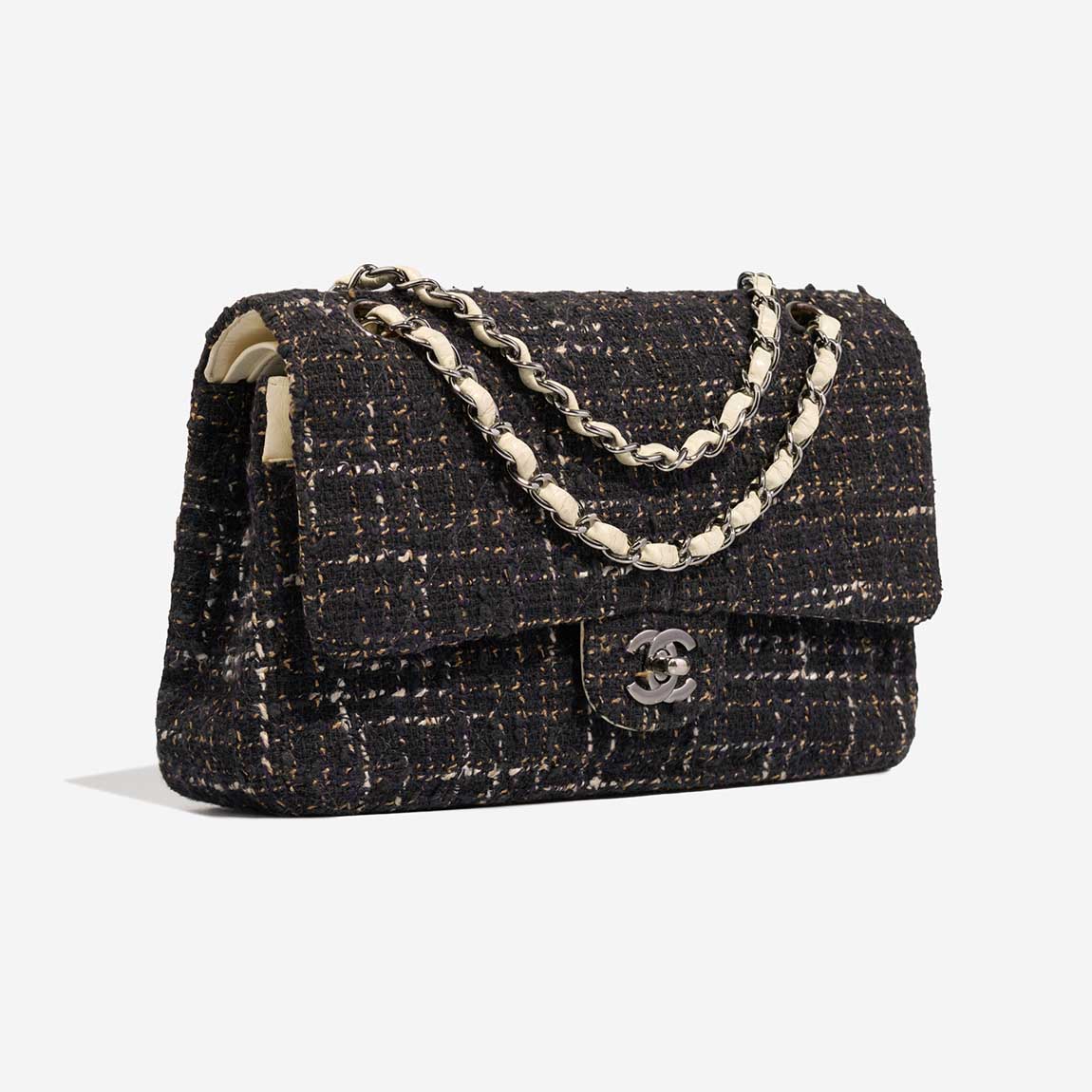 Chanel Timeless Medium Tweed White / Marine - 图片 5