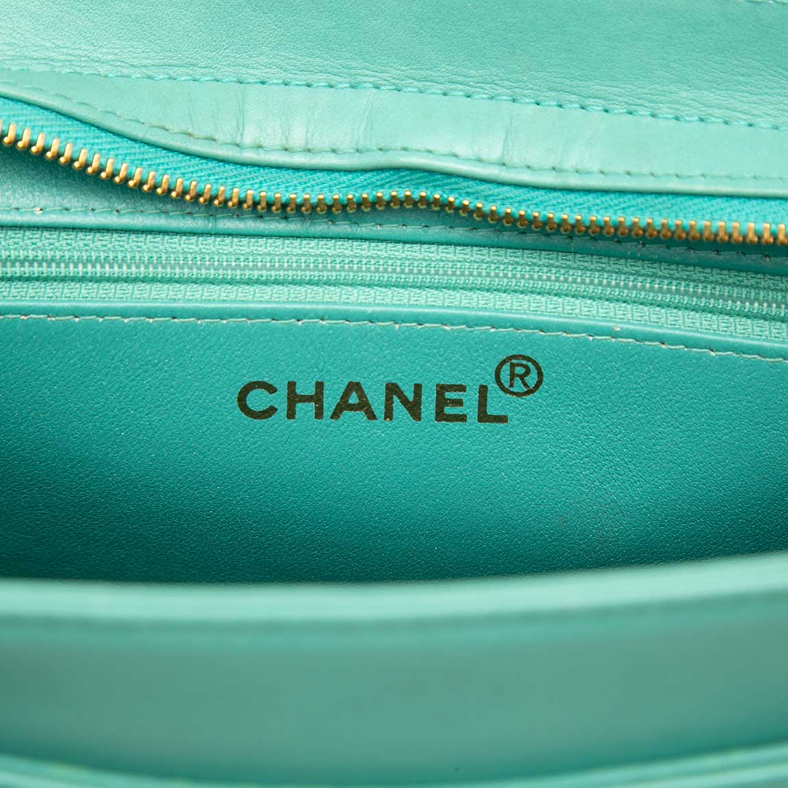Chanel Handle Medium Lamb Turquoise - 图片 5