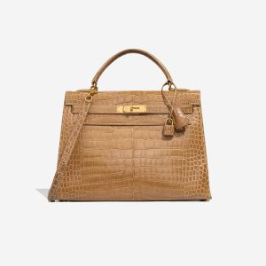 Hermès Kelly 32 Porosus Crocodile Ficelle