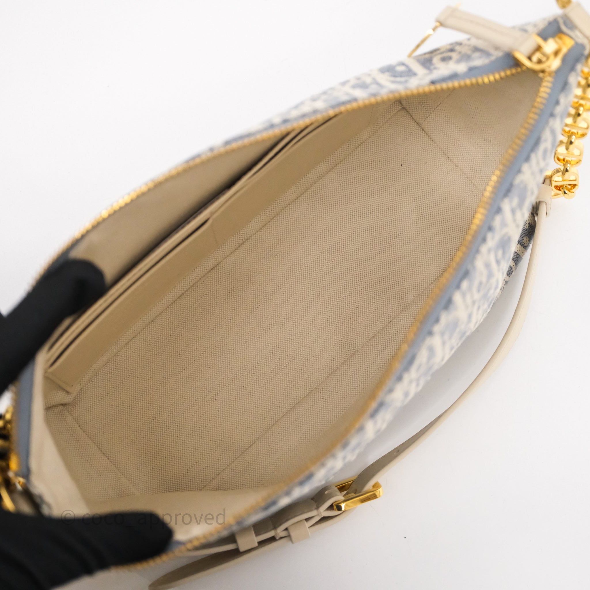 Christian Dior Diorstar Hobo Bag with Chain Blue Dior Oblique Chambray with Raffia Effect - 图片 39