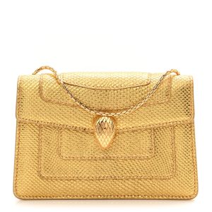 Metallic Karung Serpenti Forever Crossbody Gold