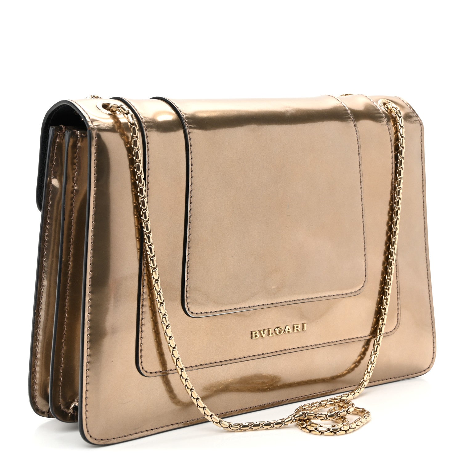 Metallic Calfskin Serpenti Forever Crossbody Bag Bronze - Image 4