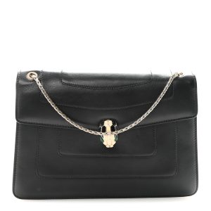 Calfskin Serpenti Forever Crossbody Bag Black