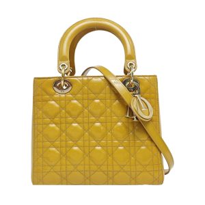 Lady Dior Cannage Patent Leather Yellow