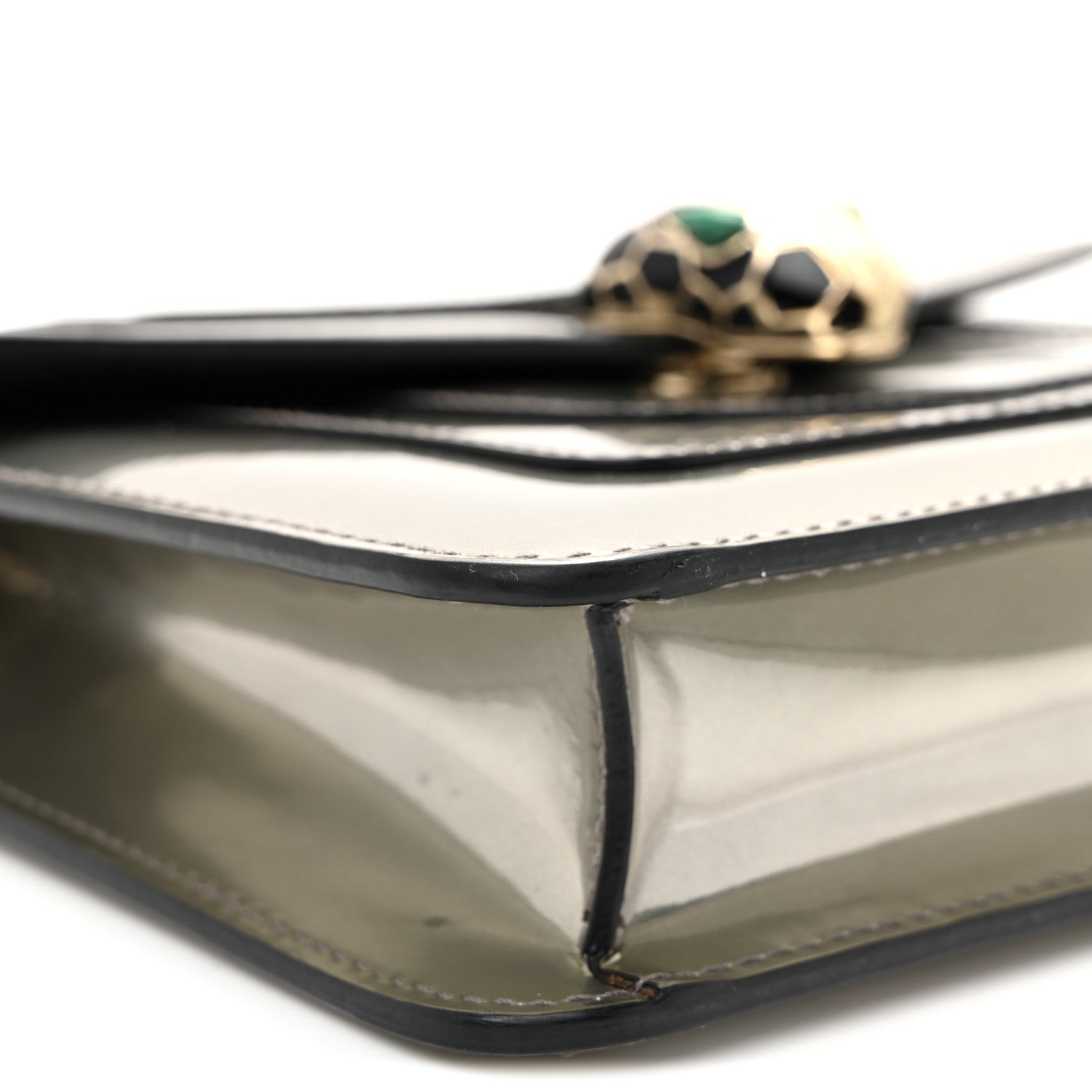 Metallic Calfskin Small Serpenti Forever Snake Strap Crossbody Bag Silver - Image 10