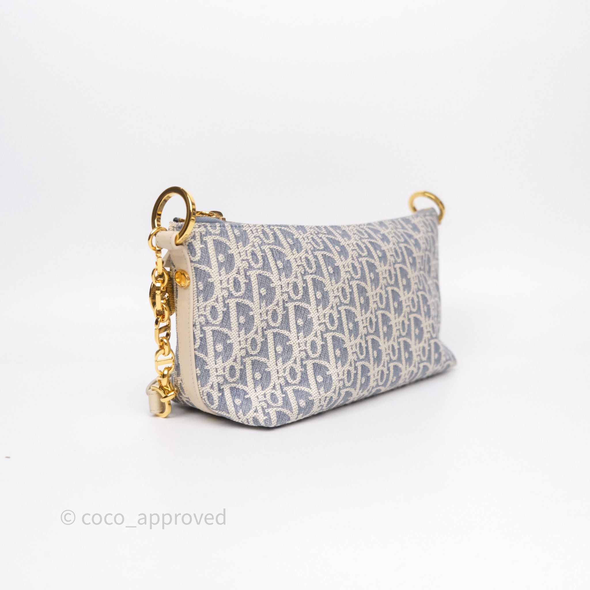 Christian Dior Diorstar Hobo Bag with Chain Blue Dior Oblique Chambray with Raffia Effect - 图片 31