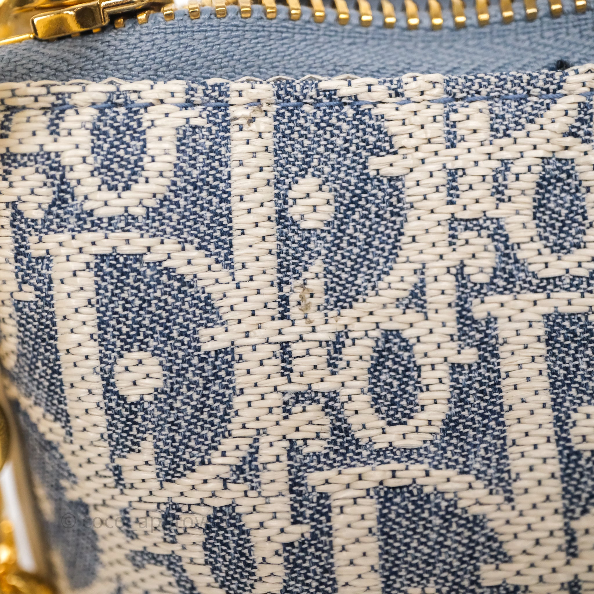 Christian Dior Diorstar Hobo Bag with Chain Blue Dior Oblique Chambray with Raffia Effect - 图片 12