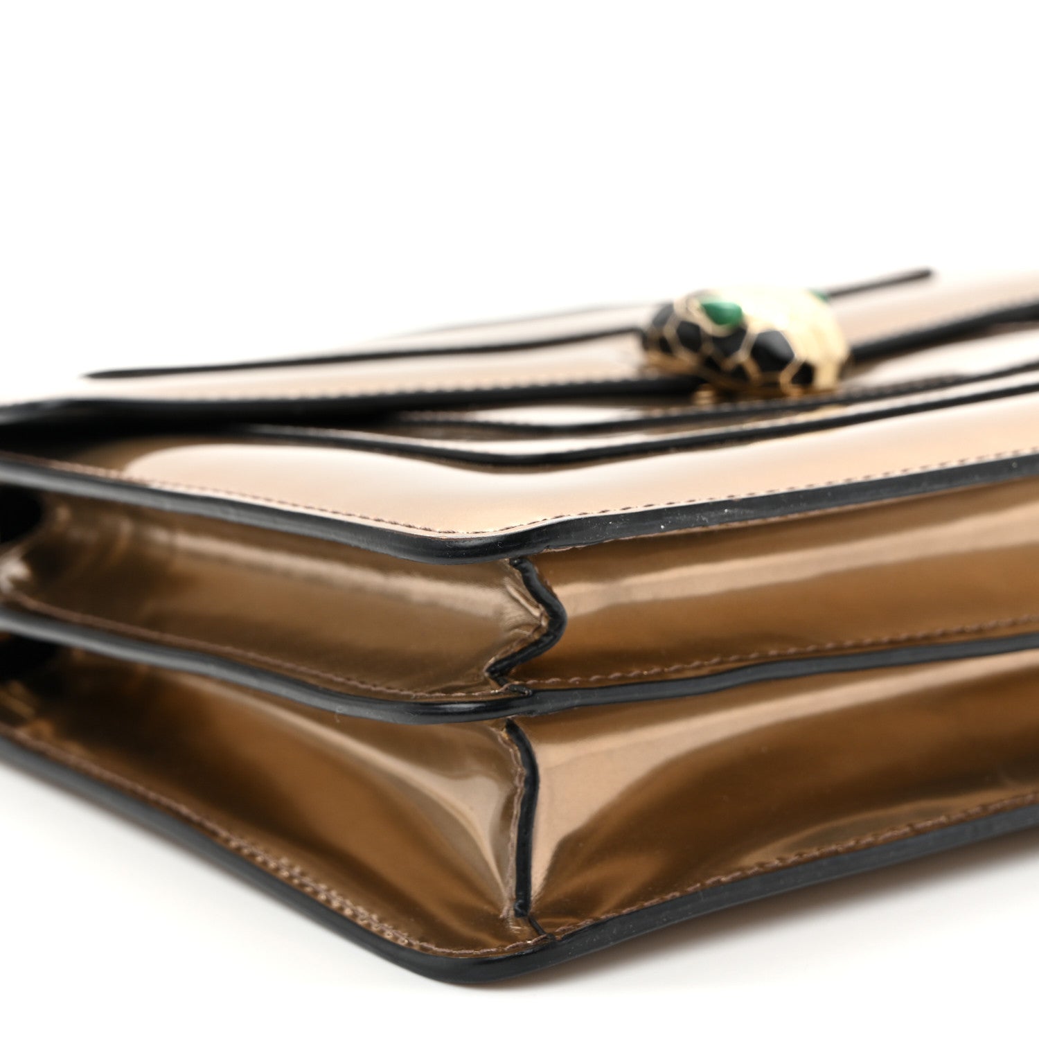 Metallic Calfskin Serpenti Forever Crossbody Bag Bronze - Image 9