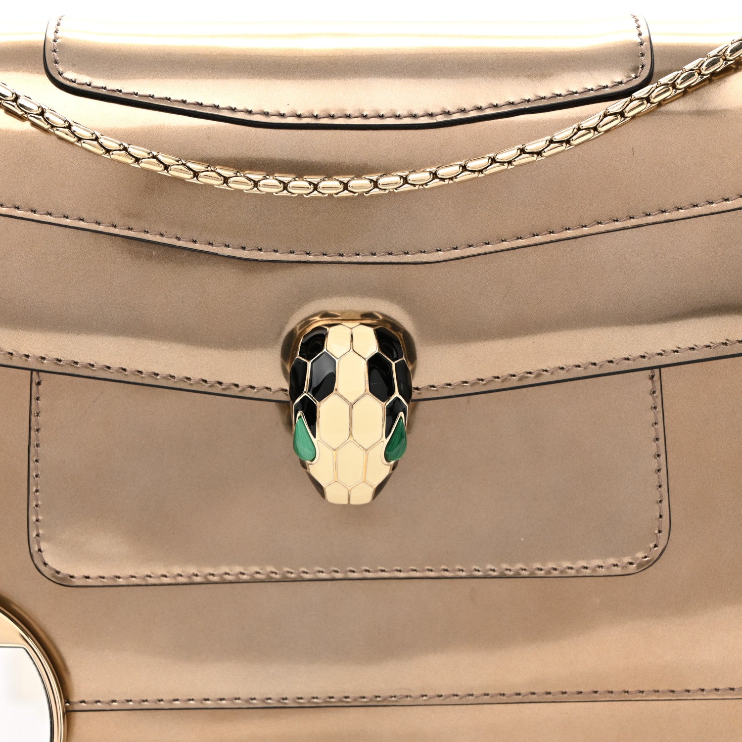 Metallic Calfskin Serpenti Forever Crossbody Bag Bronze - Image 8
