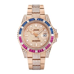 Rolex GMT-Master II 126755SARU Rose Gold Full Pave