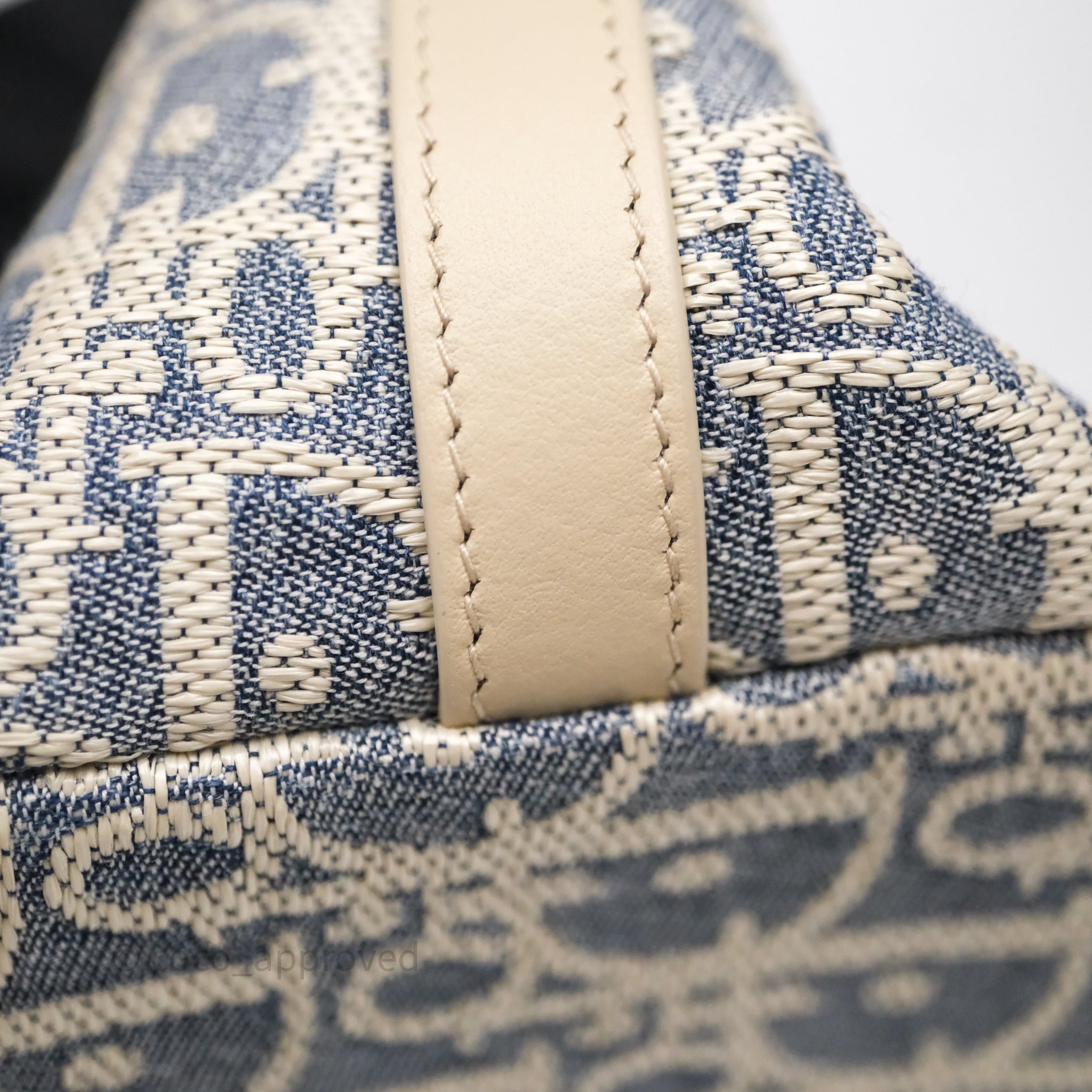 Christian Dior Diorstar Hobo Bag with Chain Blue Dior Oblique Chambray with Raffia Effect - 图片 16
