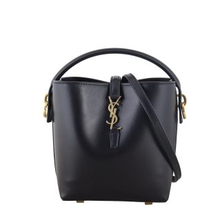 Saint Laurent Le 37 Mini Leather Bucket Bag