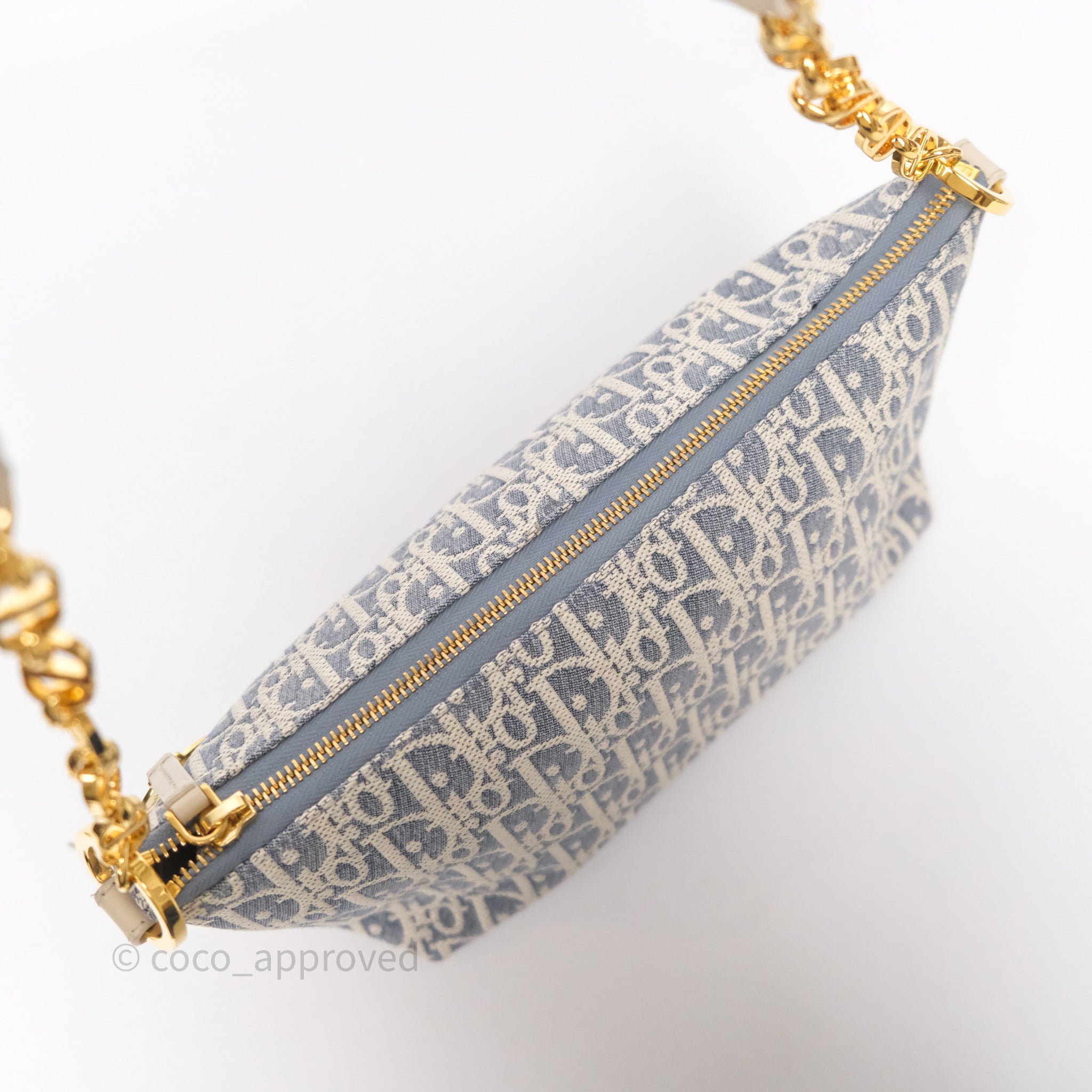 Christian Dior Diorstar Hobo Bag with Chain Blue Dior Oblique Chambray with Raffia Effect - 图片 33