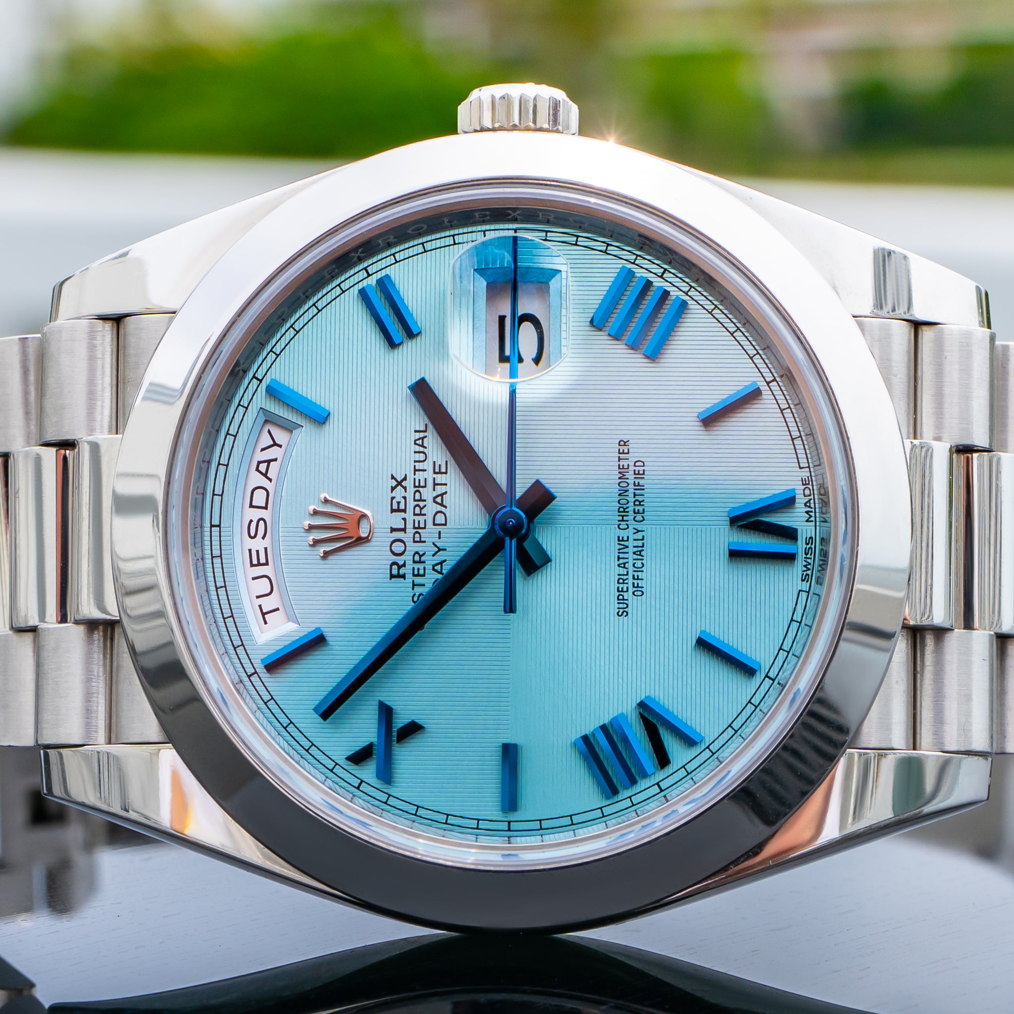 2018 Rolex 228206 Day-Date Platinum Ice Blue Dial 40mm - Image 5