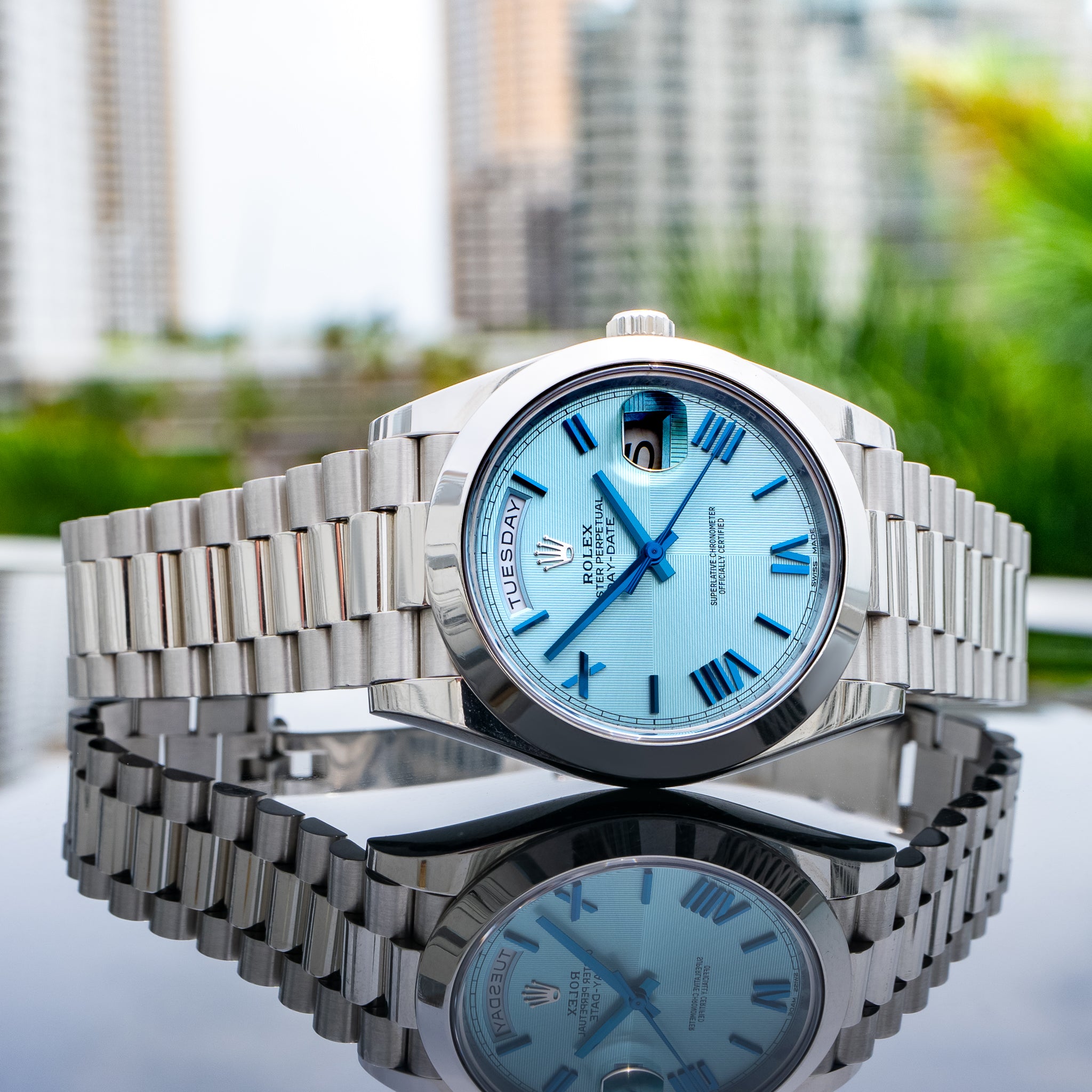 2018 Rolex 228206 Day-Date Platinum Ice Blue Dial 40mm - Image 6