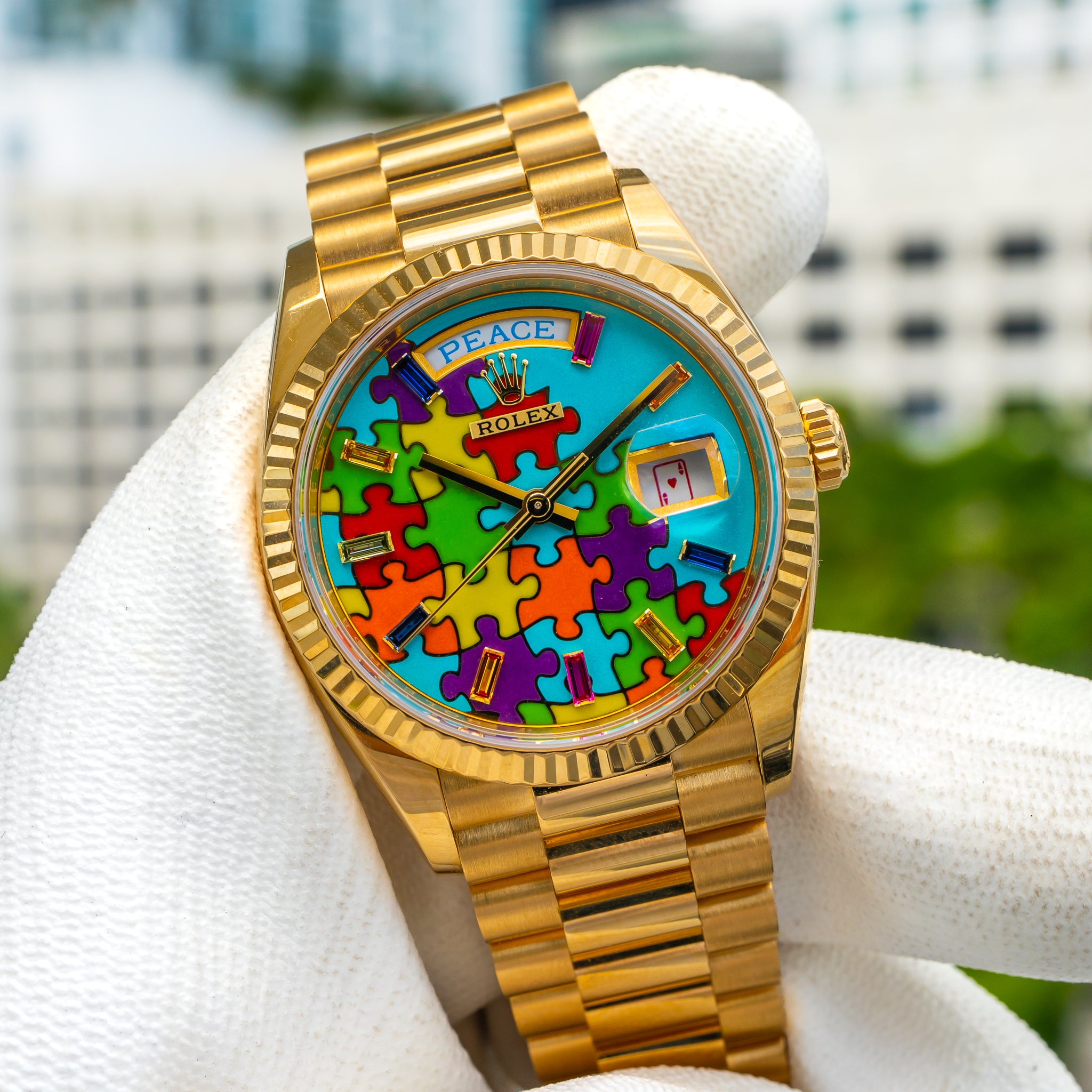 2023 Rolex Day-Date 128238 "Puzzle" Yellow Gold 36mm - Image 7