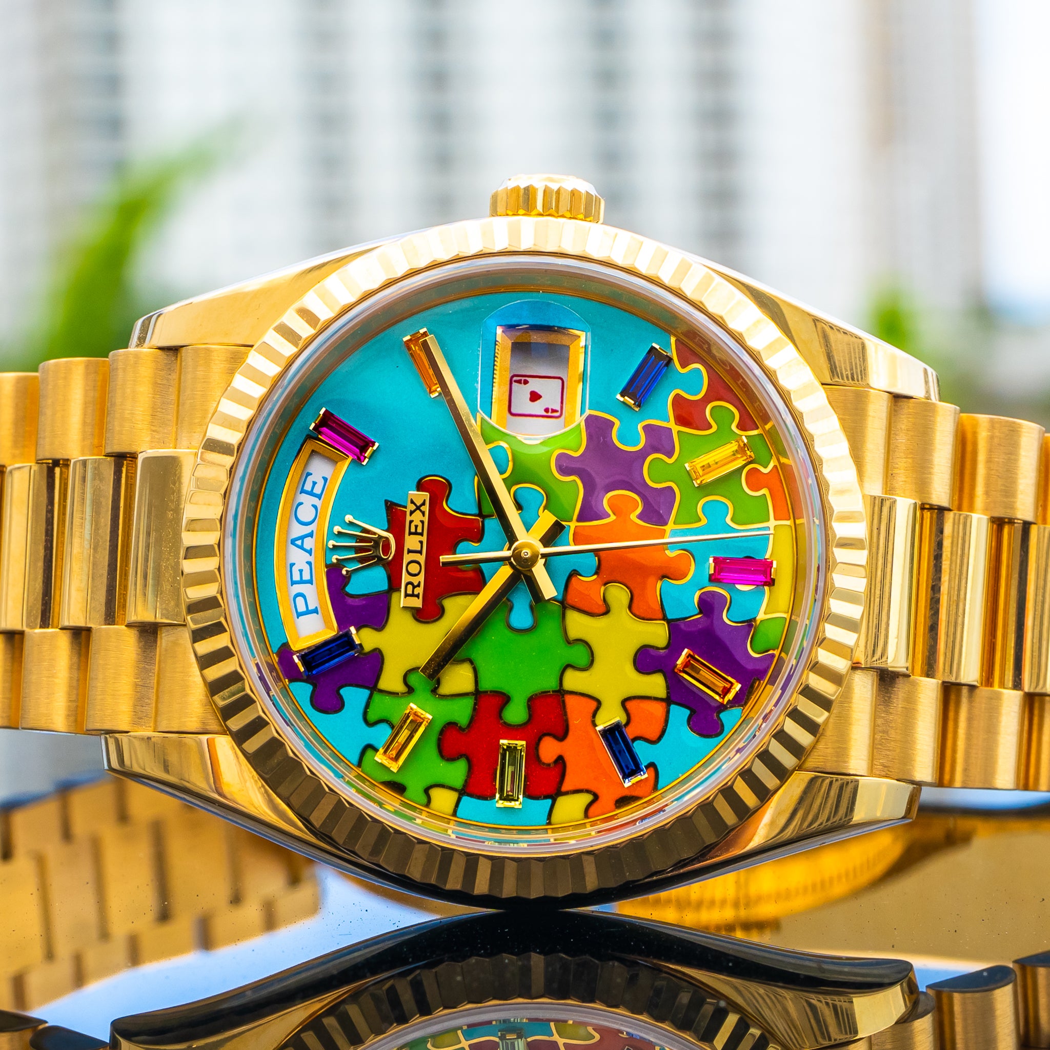 2023 Rolex Day-Date 128238 "Puzzle" Yellow Gold 36mm - Image 4