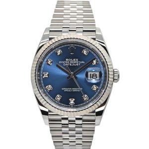Rolex Datejust 36 36mm 126234-0037 Bright Blue Dial with Diamonds