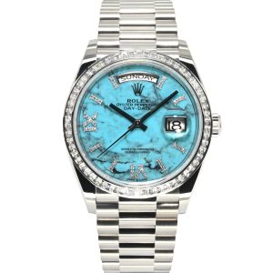 Rolex Day-Date 36 36mm 128396TBR-0016 Turquoise Dial with Diamonds