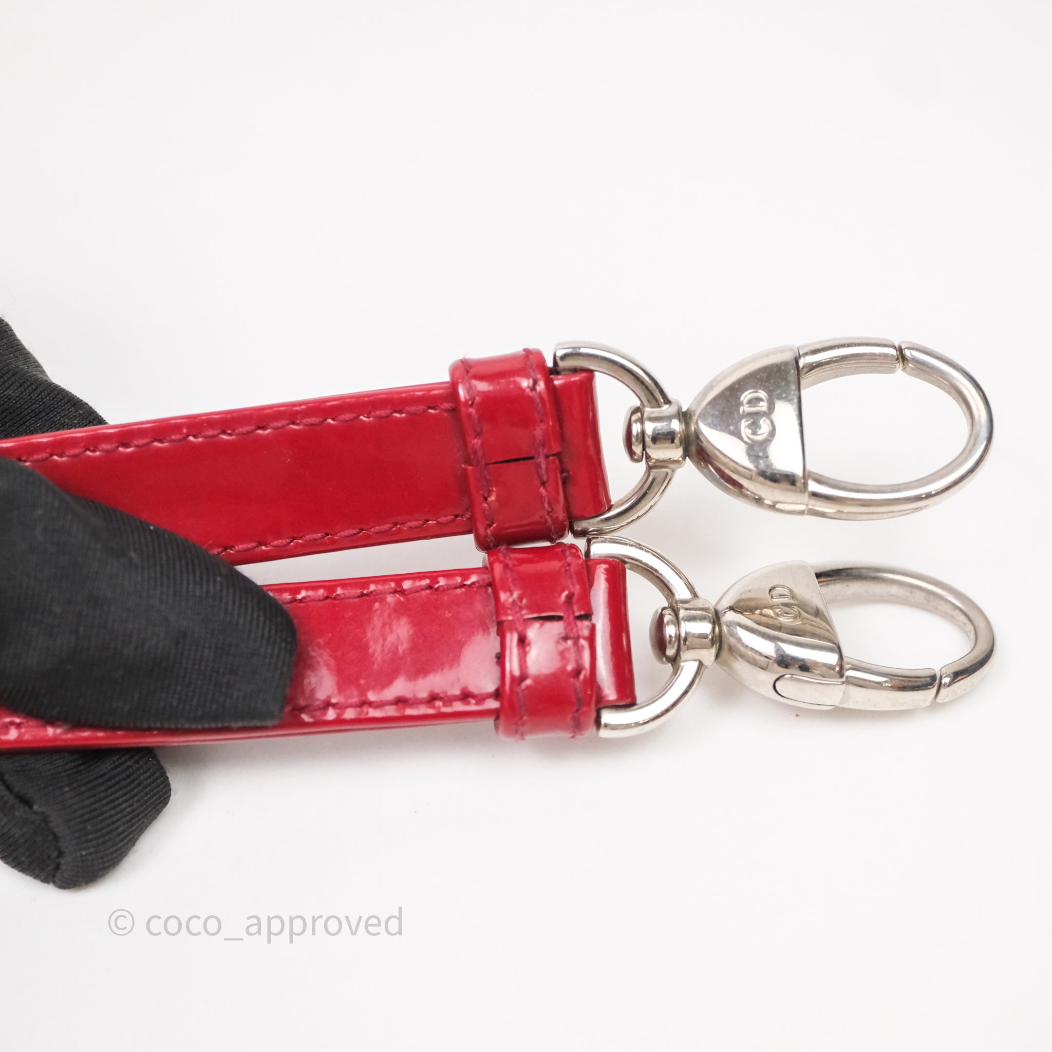 Christian Dior Mini Lady Dior Red Patent Cannage Silver Hardware - 图片 54