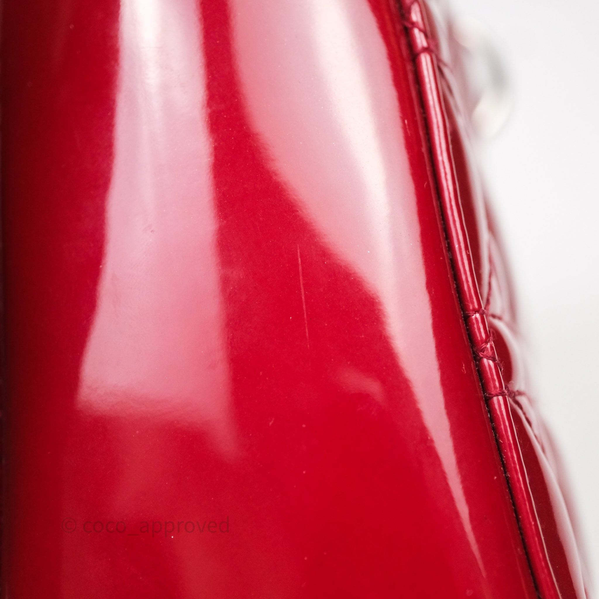 Christian Dior Mini Lady Dior Red Patent Cannage Silver Hardware - 图片 29