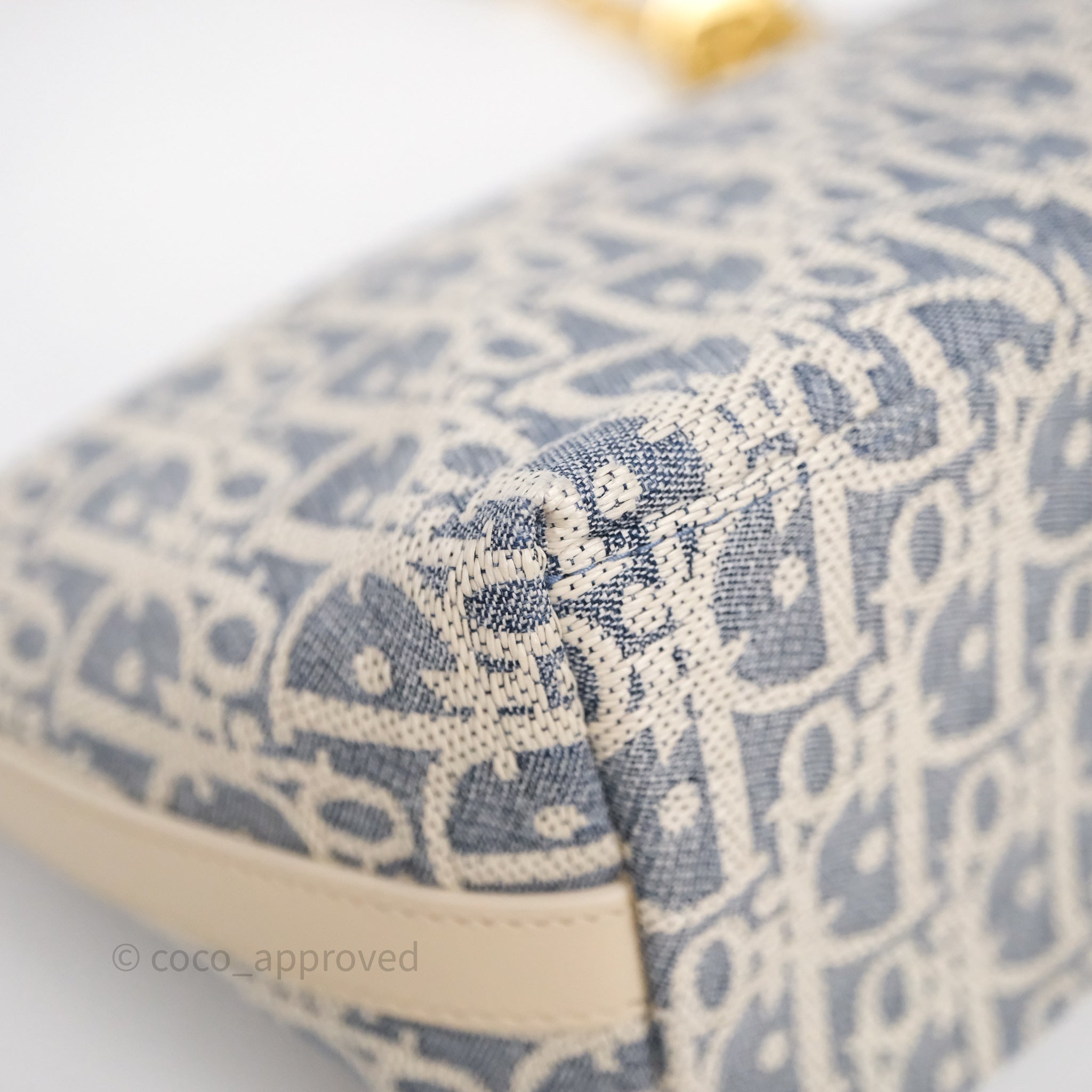 Christian Dior Diorstar Hobo Bag with Chain Blue Dior Oblique Chambray with Raffia Effect - 图片 6