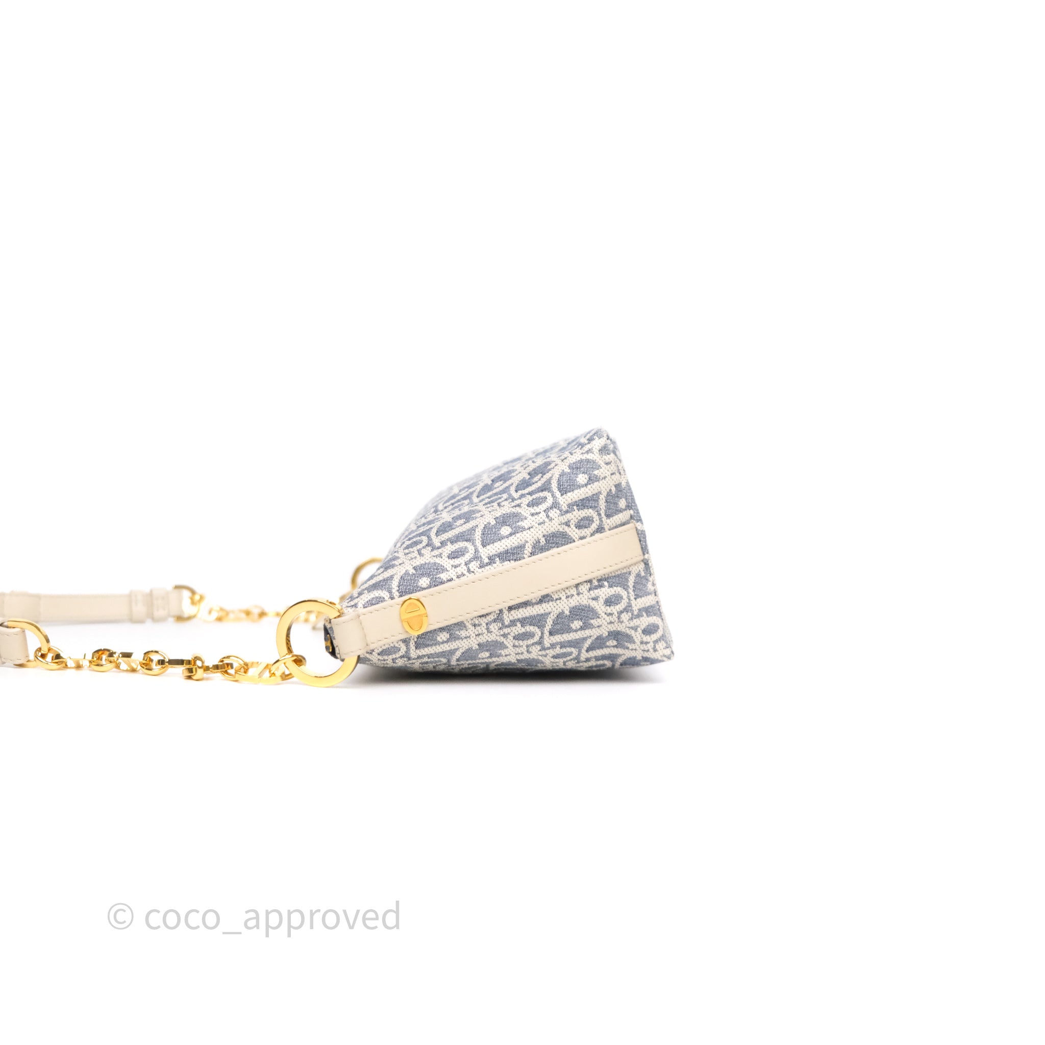 Christian Dior Diorstar Hobo Bag with Chain Blue Dior Oblique Chambray with Raffia Effect - 图片 4