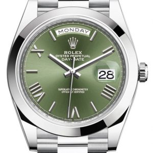 Rolex 2022 Day-Date 40mm Platinum Olive Dial 228206