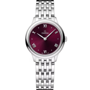 OMEGA De Ville Prestige, 27.5mm with Burgundy Dial