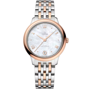 OMEGA De Ville Prestige, 34mm with Rose Gold and Stainless Steel Bracelet