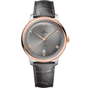 OMEGA De Ville Prestige, 40mm with Gray Leather Strap