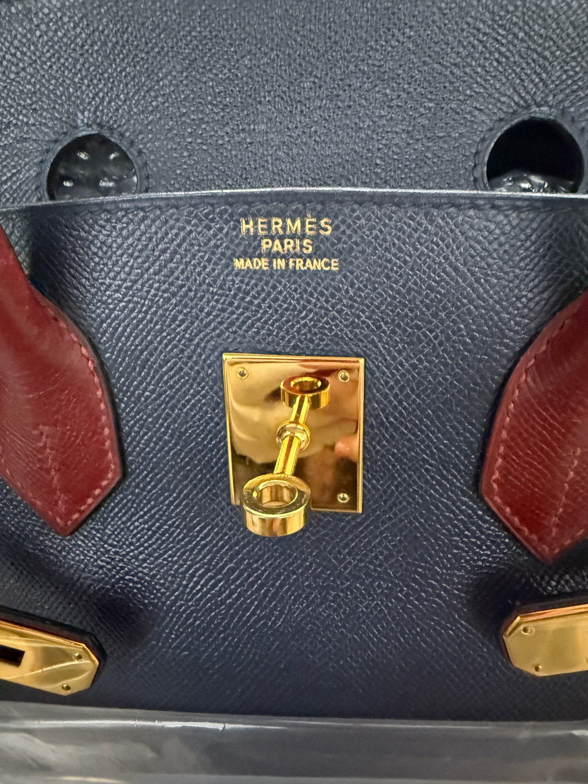 Vintage Rouge H Bleu Marine Courchevel Birkin 35 GHW - 图片 10