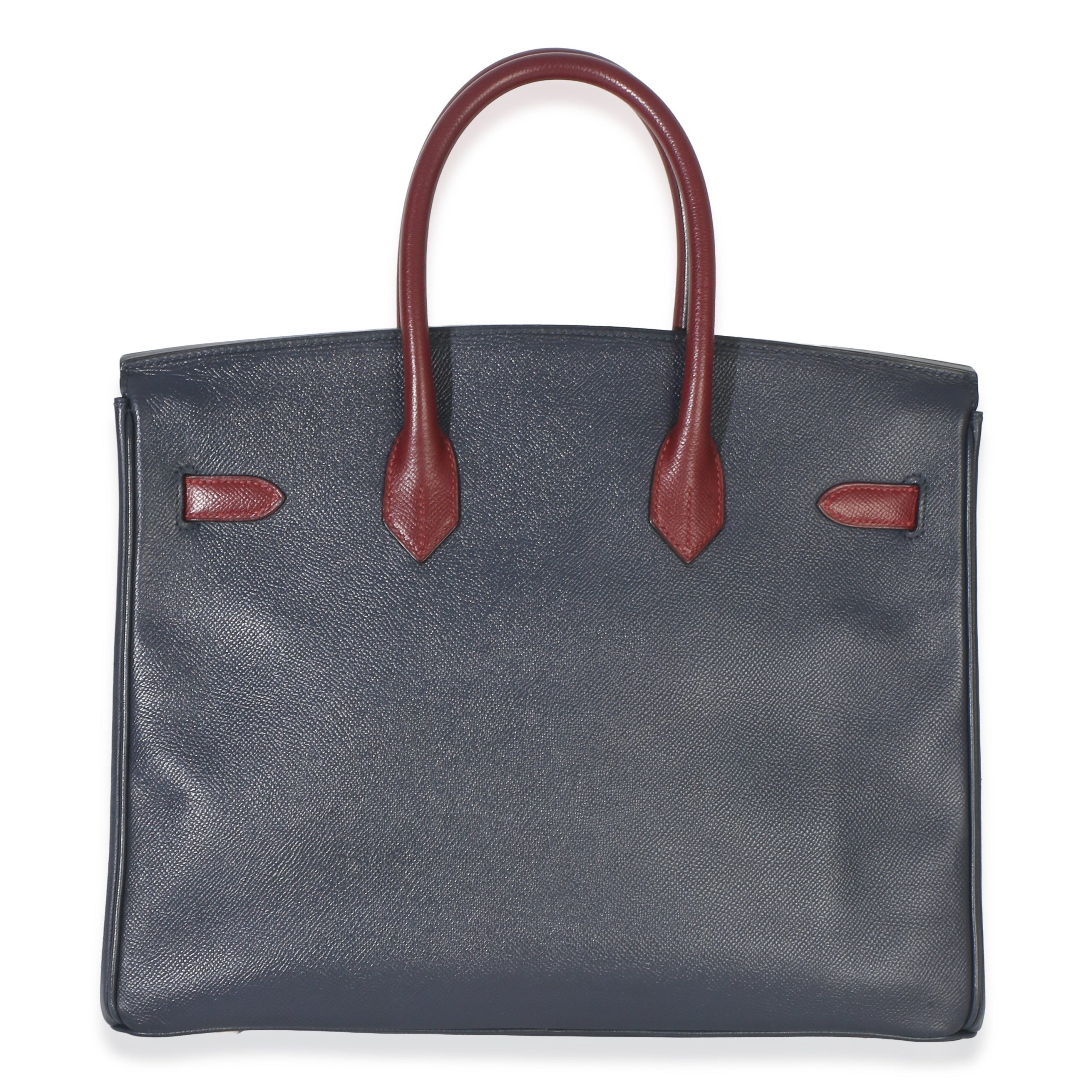 Vintage Rouge H Bleu Marine Courchevel Birkin 35 GHW - 图片 4