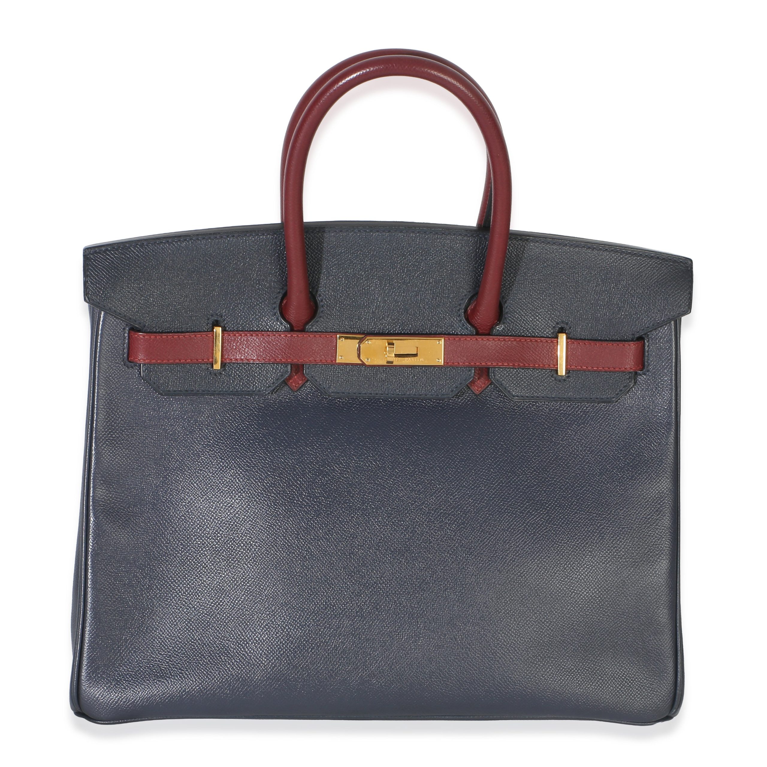 Vintage Rouge H Bleu Marine Courchevel Birkin 35 GHW