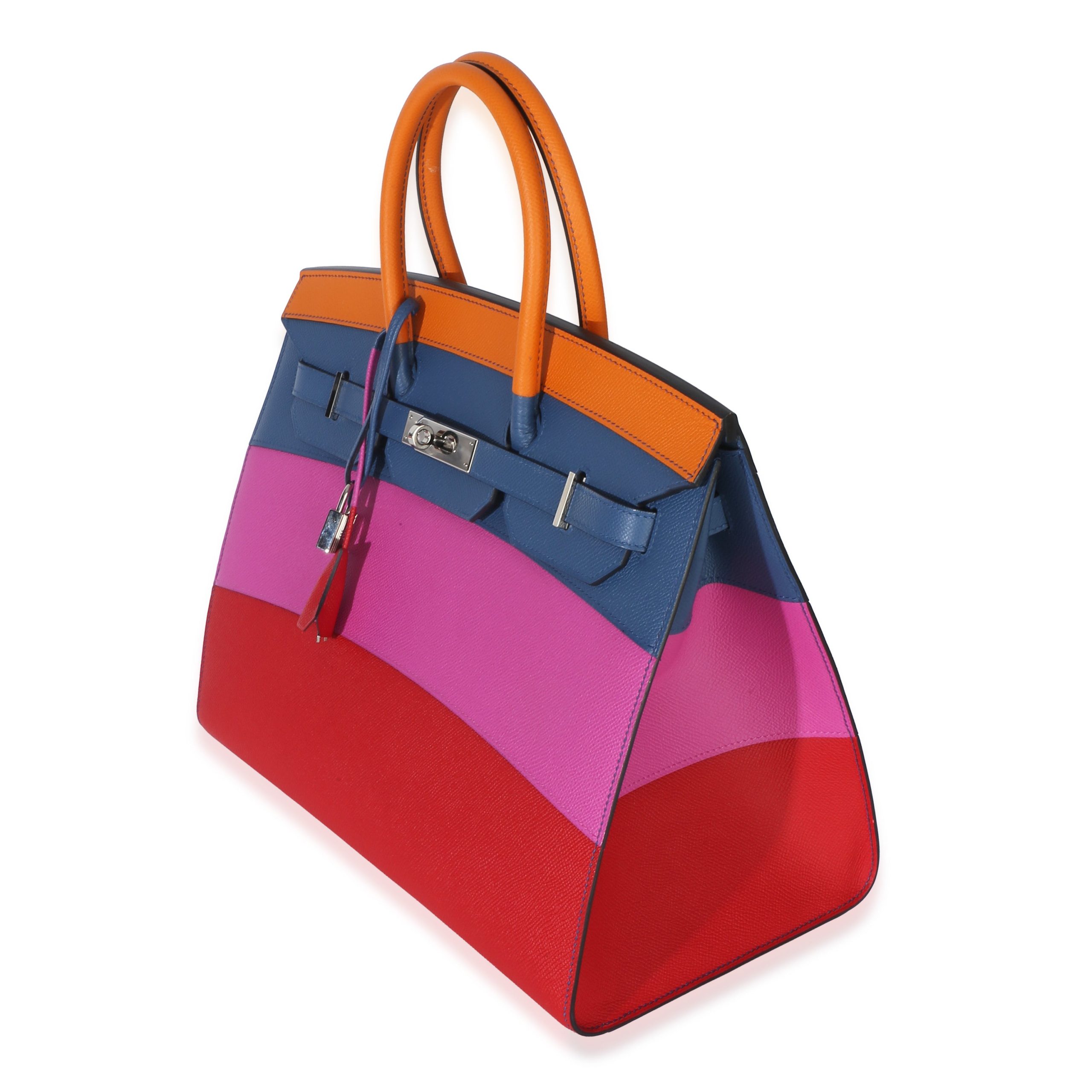 Abricot Agate Magnolia Rouge Casaque Epsom Sunset Sellier Birkin 35 PHW - 图片 2