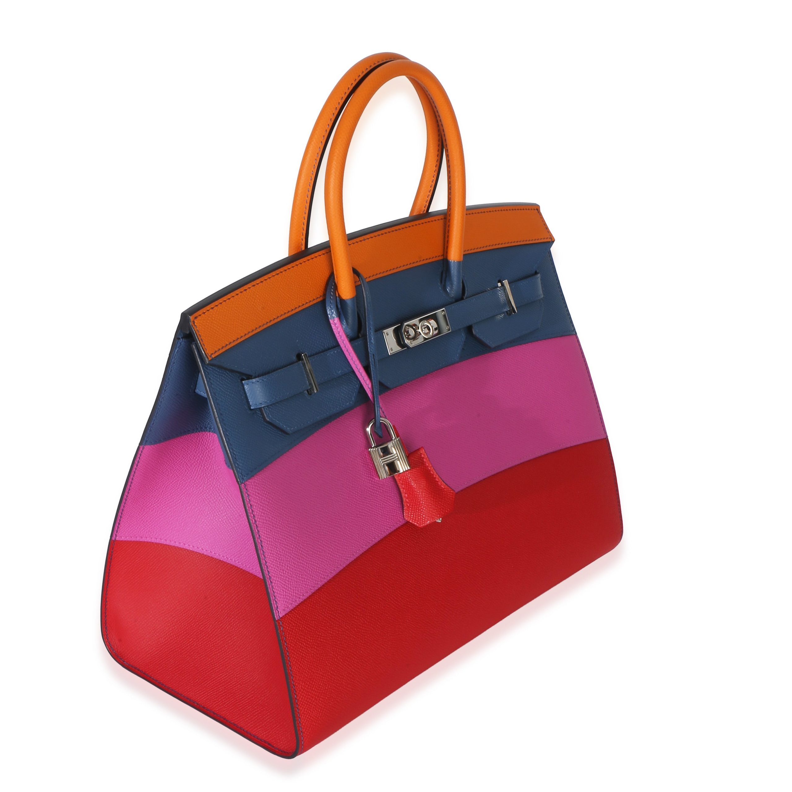 Abricot Agate Magnolia Rouge Casaque Epsom Sunset Sellier Birkin 35 PHW - 图片 3