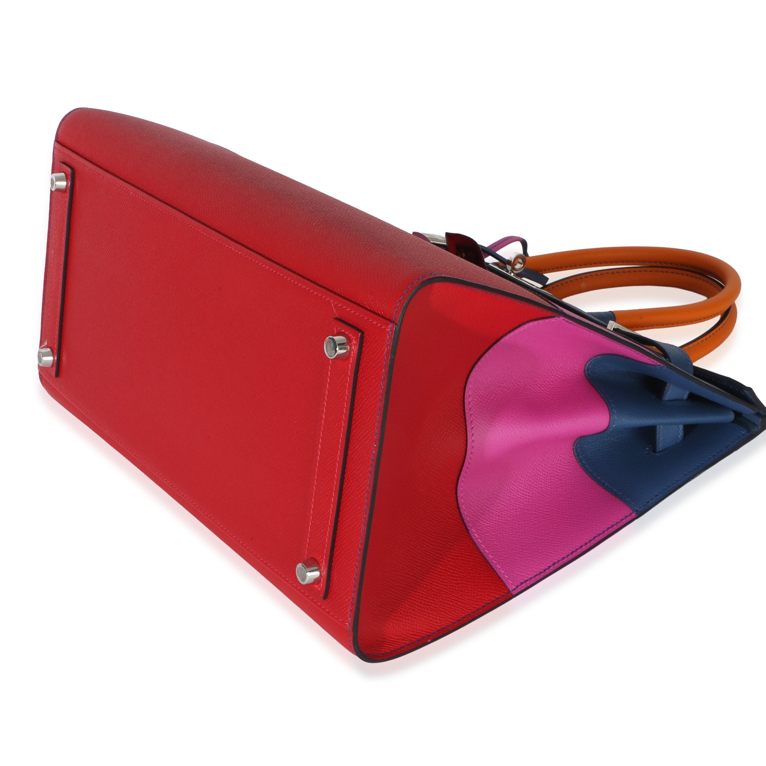 Abricot Agate Magnolia Rouge Casaque Epsom Sunset Sellier Birkin 35 PHW - 图片 7