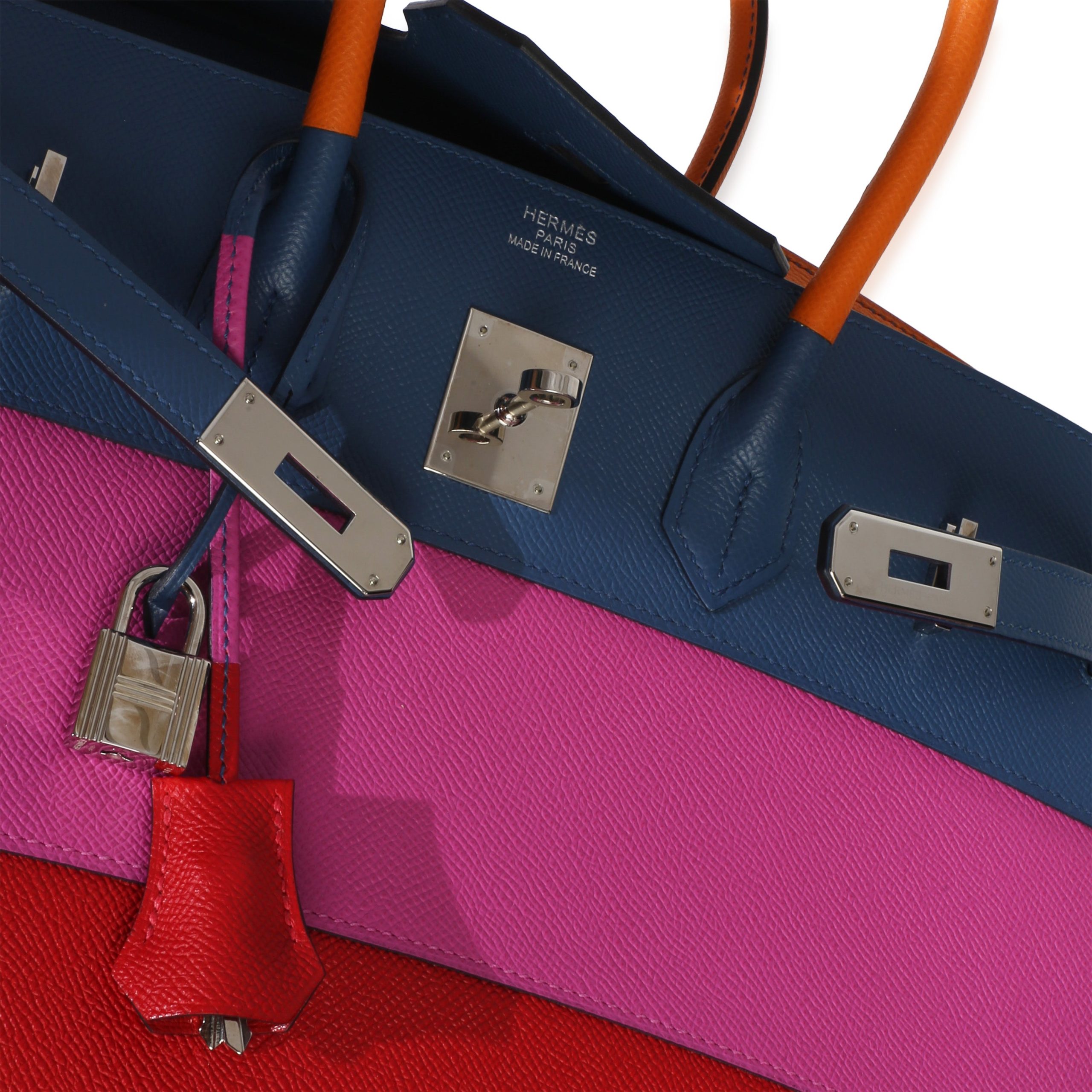 Abricot Agate Magnolia Rouge Casaque Epsom Sunset Sellier Birkin 35 PHW - 图片 8